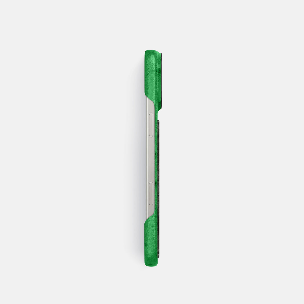 Kentucky Green iPhone 16 Pro Classic Case Ostrich with Black Metal -3 | Kentucky-Green-Black