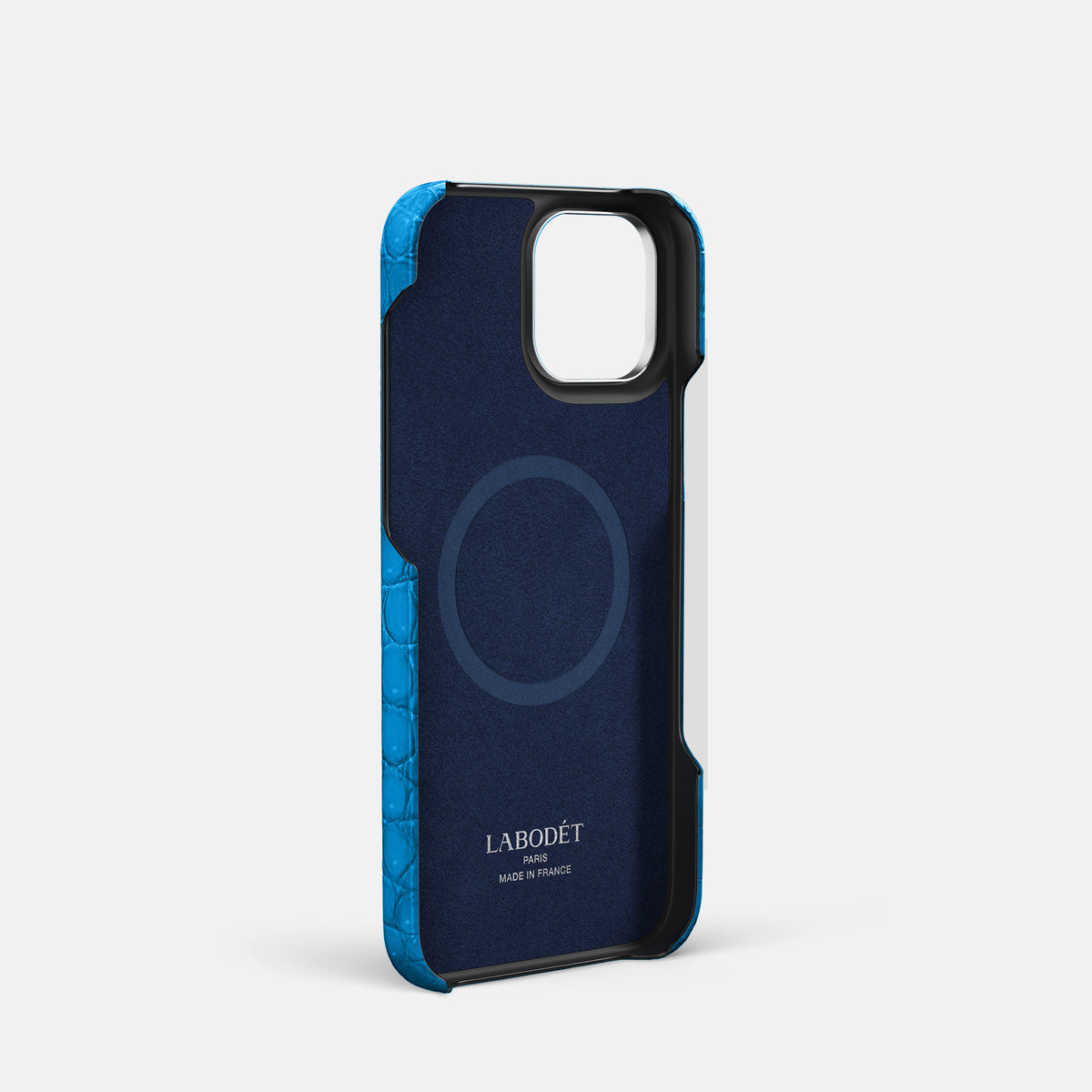 Blue-Lagoon iPhone 16 Pro Porosus Crocodile Porosus Crocodile with Steel Metal -4 | Blue-Lagoon-Steel