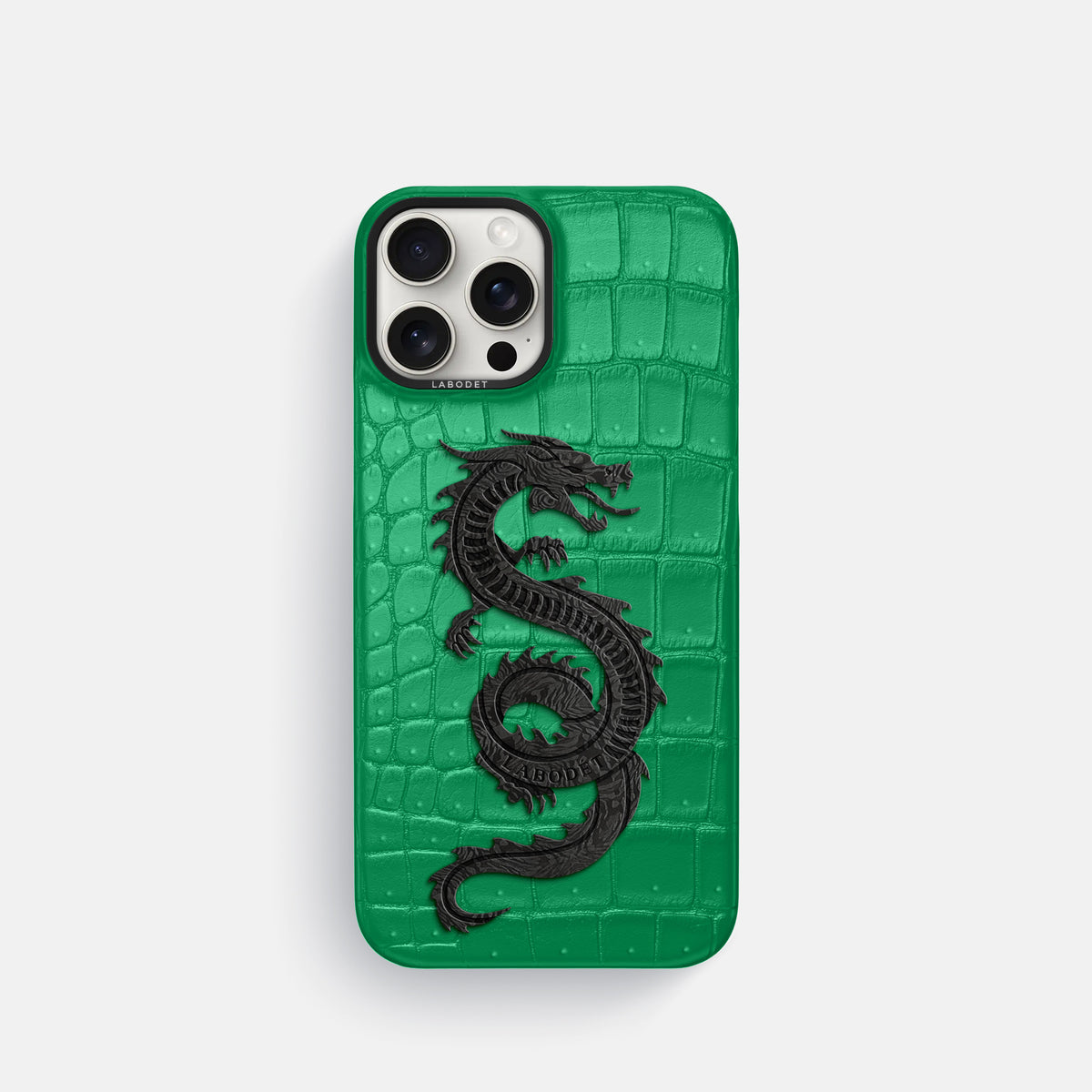 Cactus-Green iPhone 16 Pro Porosus Crocodile Porosus Crocodile with Black Metal -1 | Cactus-Green-Black