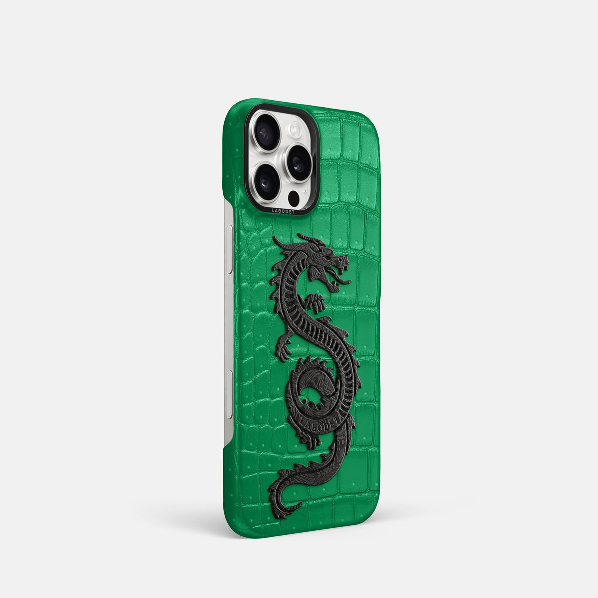 Cactus-Green iPhone 16 Pro Porosus Crocodile Porosus Crocodile with Black Metal -2 | Cactus-Green-Black