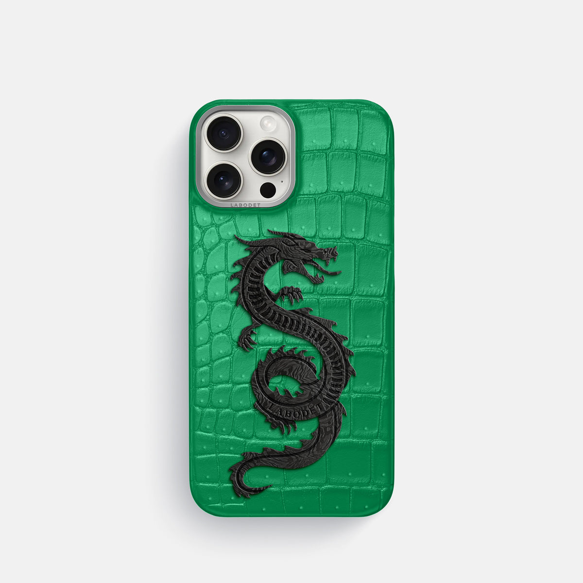 Cactus-Green iPhone 16 Pro Porosus Crocodile Porosus Crocodile with Steel Metal -1 | Cactus-Green-Steel