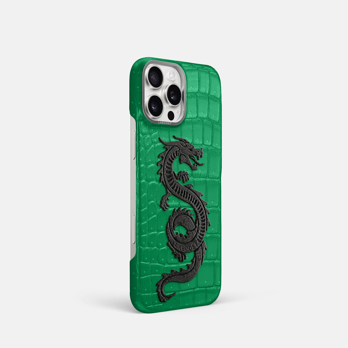 Cactus-Green iPhone 16 Pro Porosus Crocodile Porosus Crocodile with Steel Metal -2 | Cactus-Green-Steel