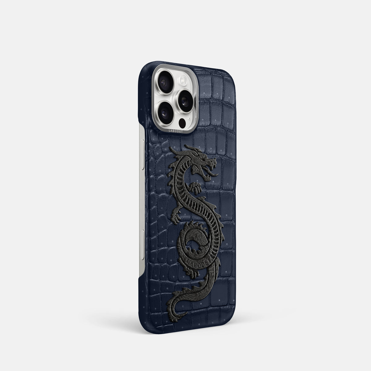 Deep Blue Sea iPhone 16 Pro Porosus Crocodile Porosus Crocodile with Steel Metal -2 | Deep-Blue-Sea-Steel