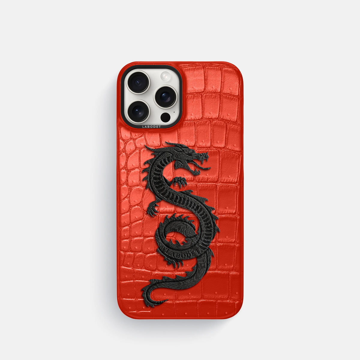 Rust iPhone 16 Pro Porosus Crocodile Porosus Crocodile with Black Metal -1 | Rust-Black