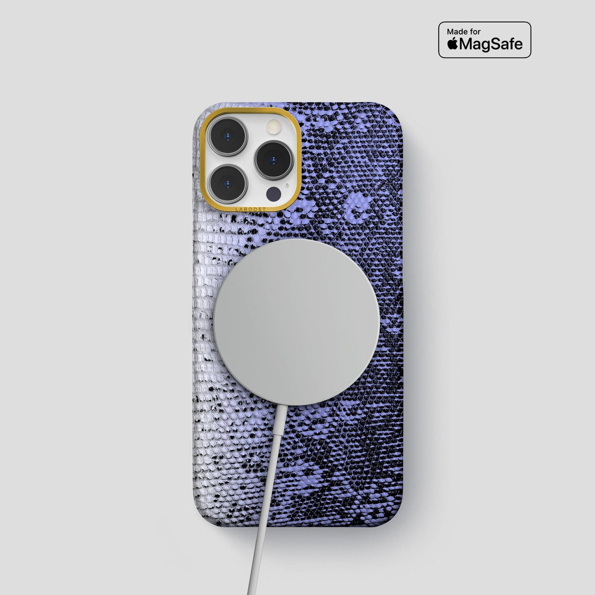 Navy-Blue iPhone 14 Pro Himalayan Lizard Classic Case with Gold Metal -5 | Navy-Blue-Gold