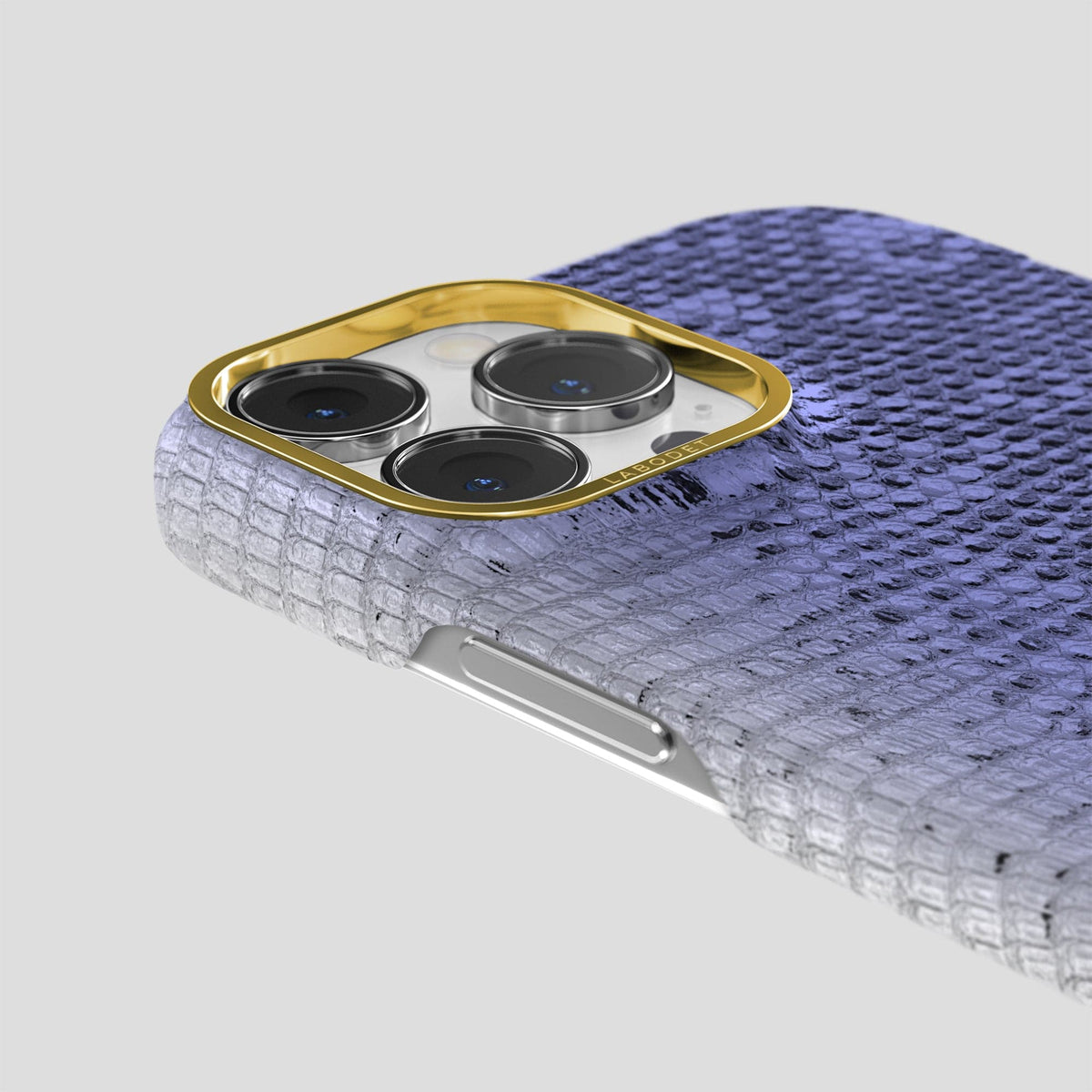 Navy-Blue iPhone 14 Pro Himalayan Lizard Classic Case with Gold Metal -6 | Navy-Blue-Gold