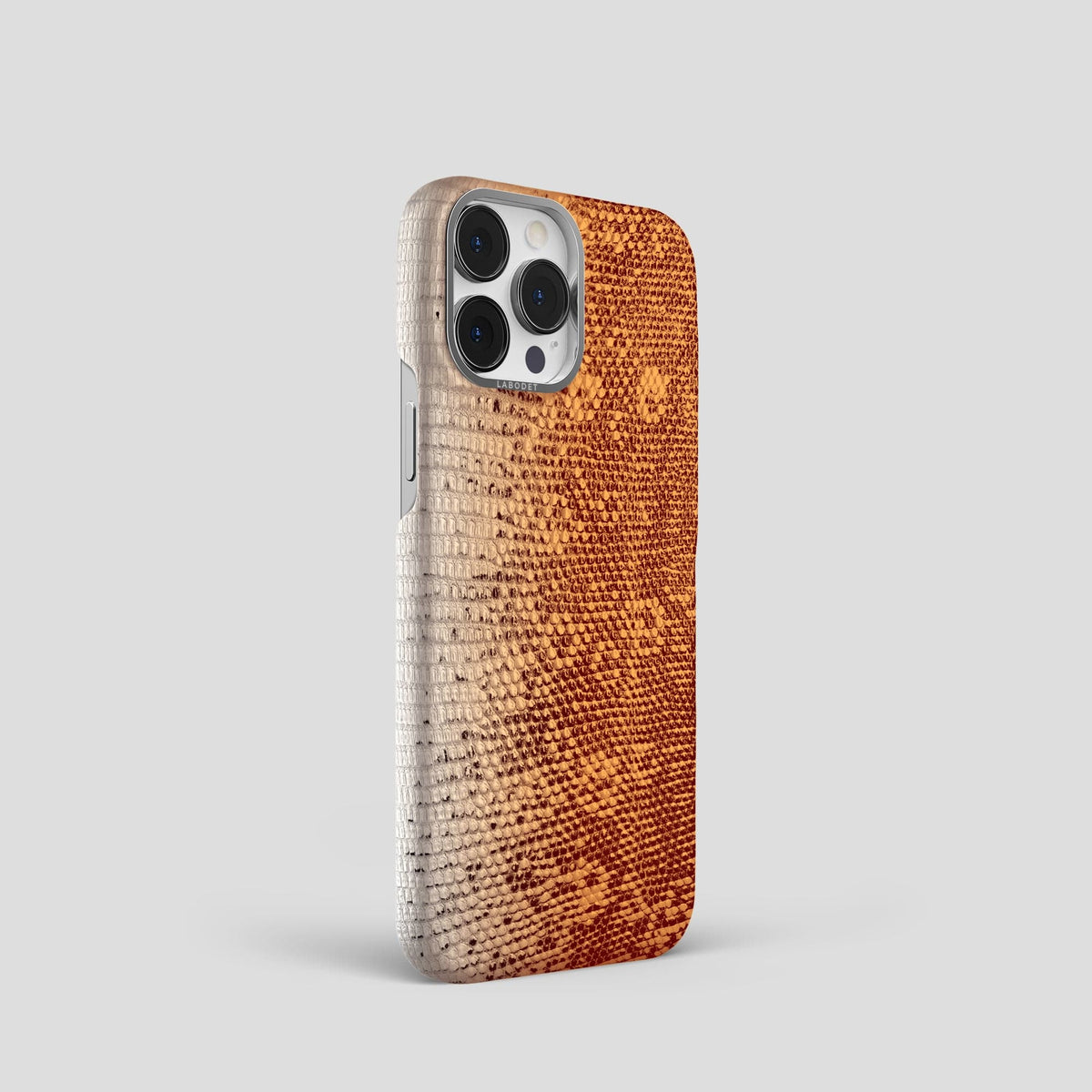 Orange iPhone 14 Pro Himalayan Lizard Classic Case with Steel Metal -2 | Orange-Steel