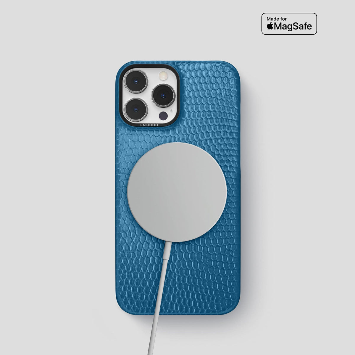Blue iPhone 14 Pro Classic Case with Black Metal -5 | Blue-Black
