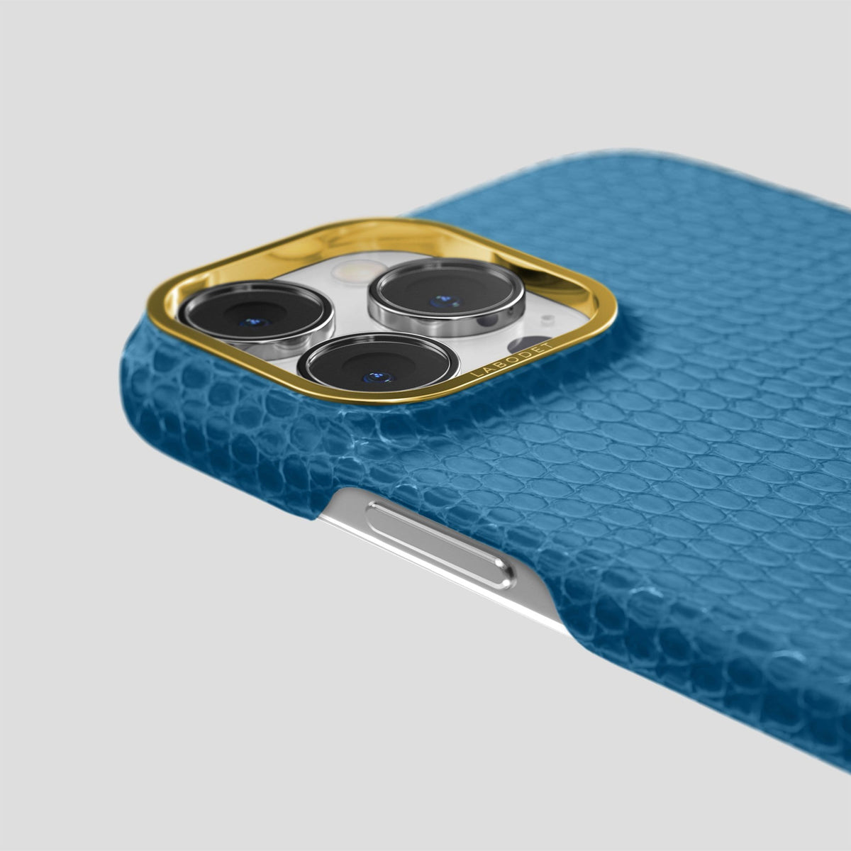Blue iPhone 14 Pro Classic Case with Gold Metal -6 | Blue-Gold