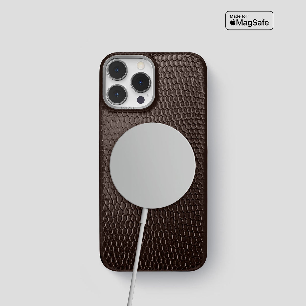 Brown iPhone 14 Pro Classic Case with Steel Metal -5 | Brown-Steel