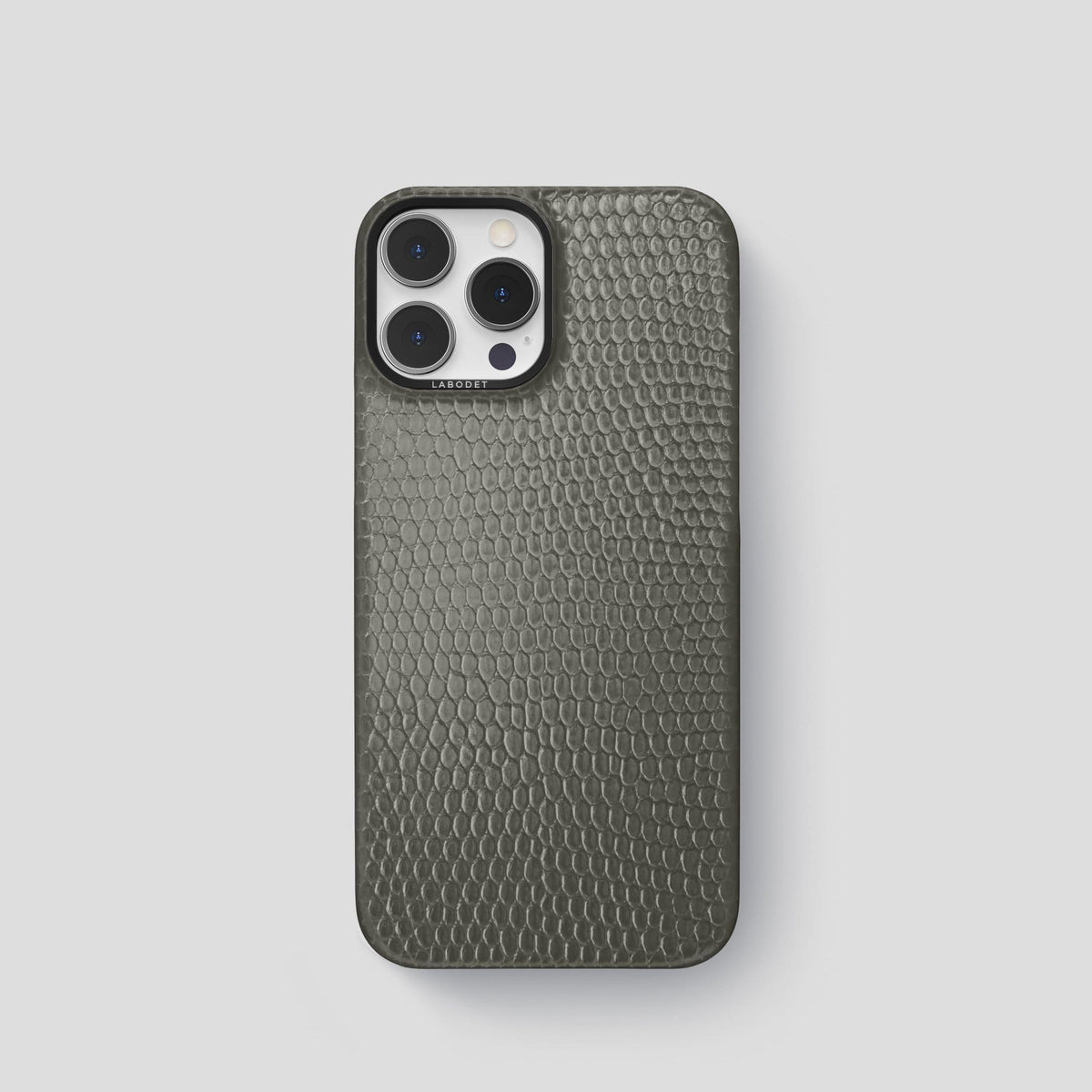 Grey iPhone 14 Pro Classic Case with Black Metal -1 | Grey-Black