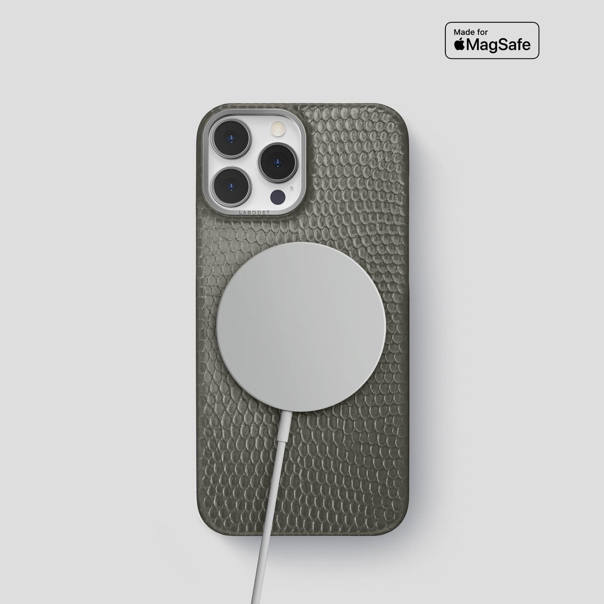 Grey iPhone 14 Pro Classic Case with Steel Metal -5 | Grey-Steel
