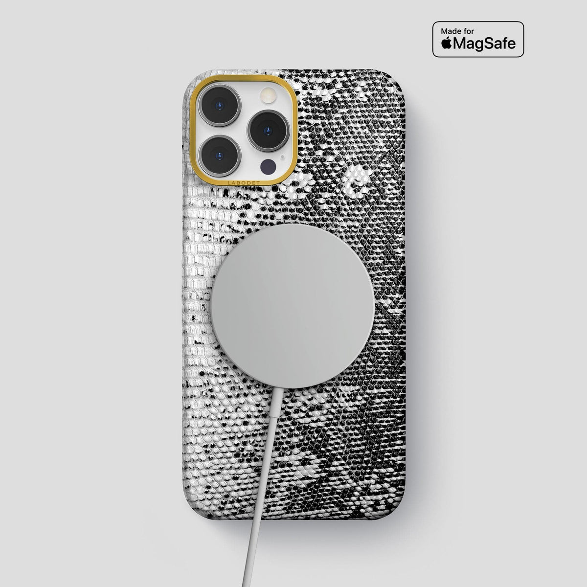 Dark iPhone 14 Pro Max Himalayan Lizard Classic Case with Gold Metal -5 | Dark-Gold