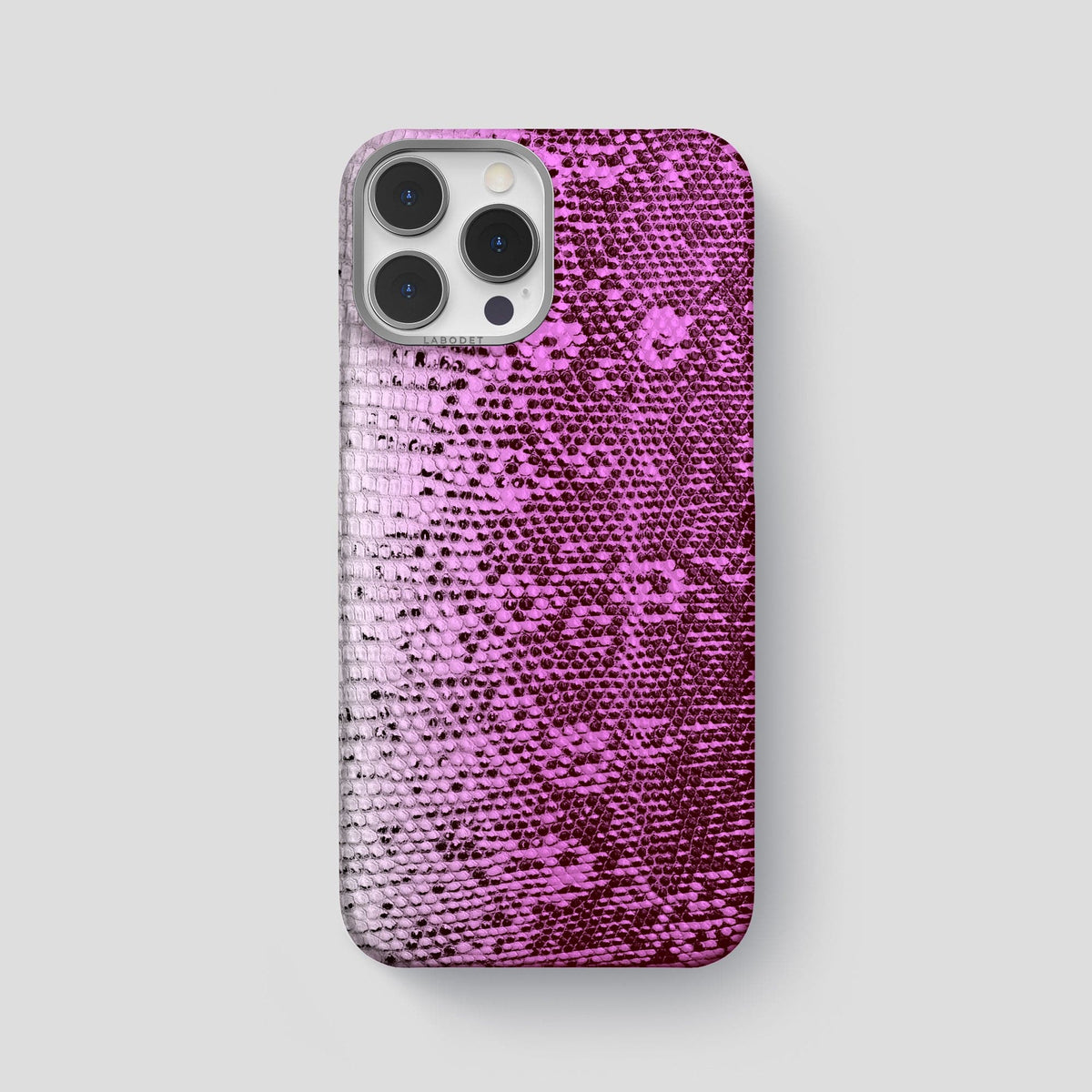 Fuchsia iPhone 14 Pro Max Himalayan Lizard Classic Case with Steel Metal -1 | Fuchsia-Steel