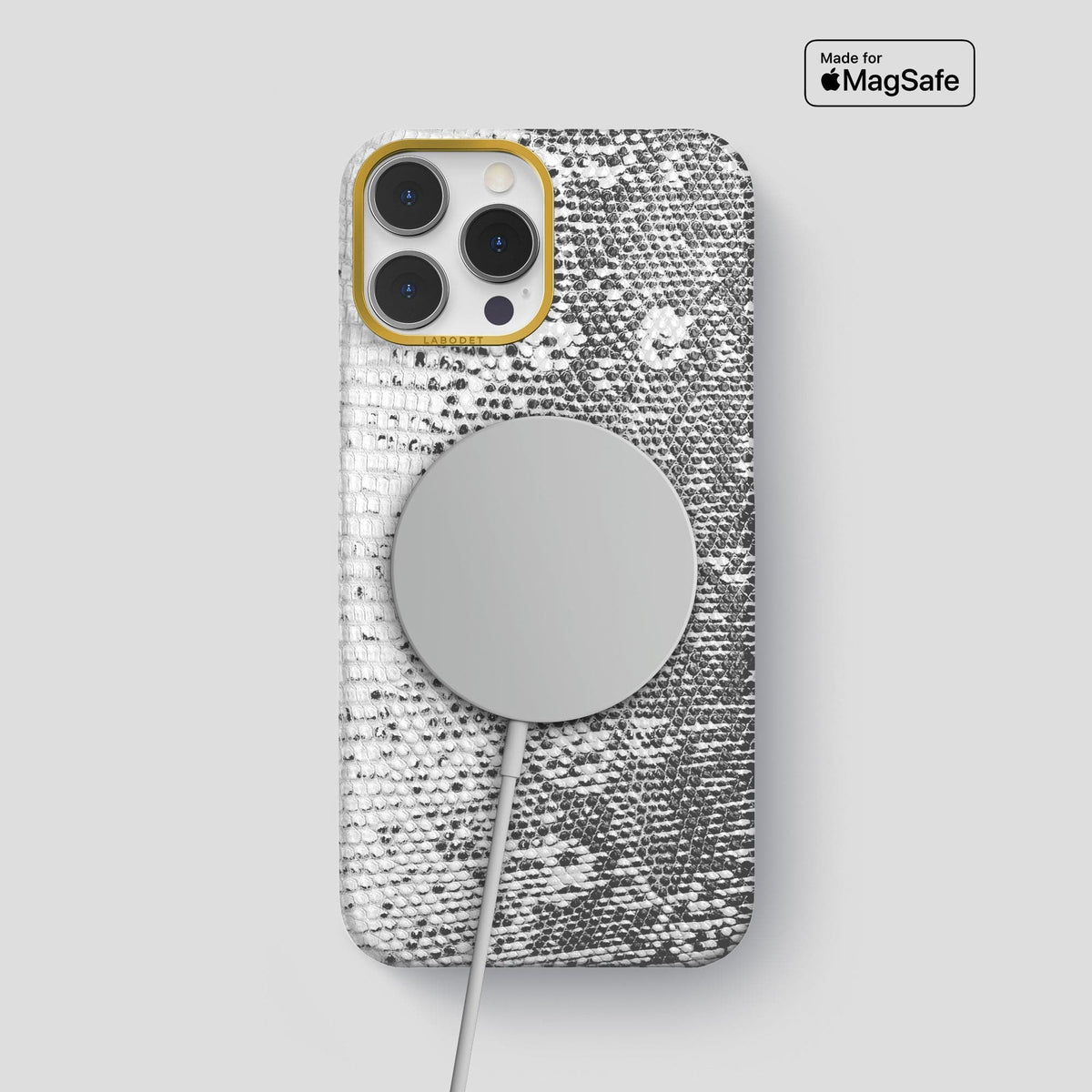 Light iPhone 14 Pro Max Himalayan Lizard Classic Case with Gold Metal -5 | Light-Gold
