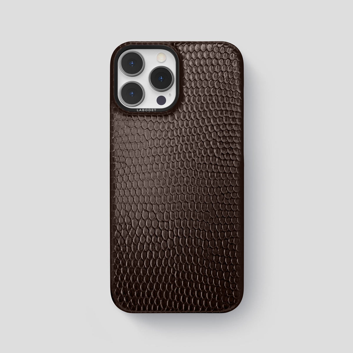 Brown iPhone 14 Pro Max Classic Case with Black Metal -1 | Brown-Black