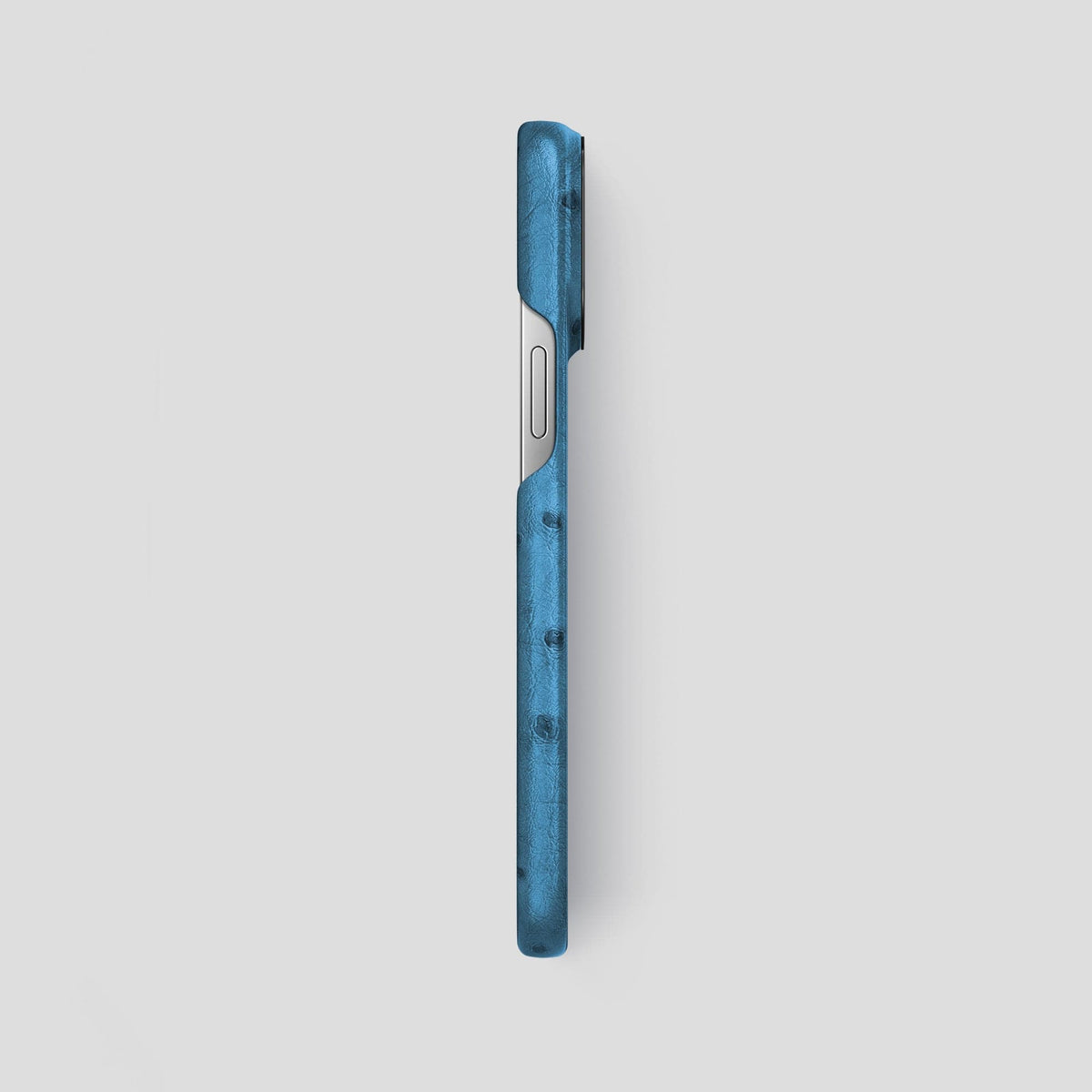 Blue-Jeans iPhone 14 Pro Max Classic Case Ostrich with Black Metal -3 | Blue-Jeans-Black
