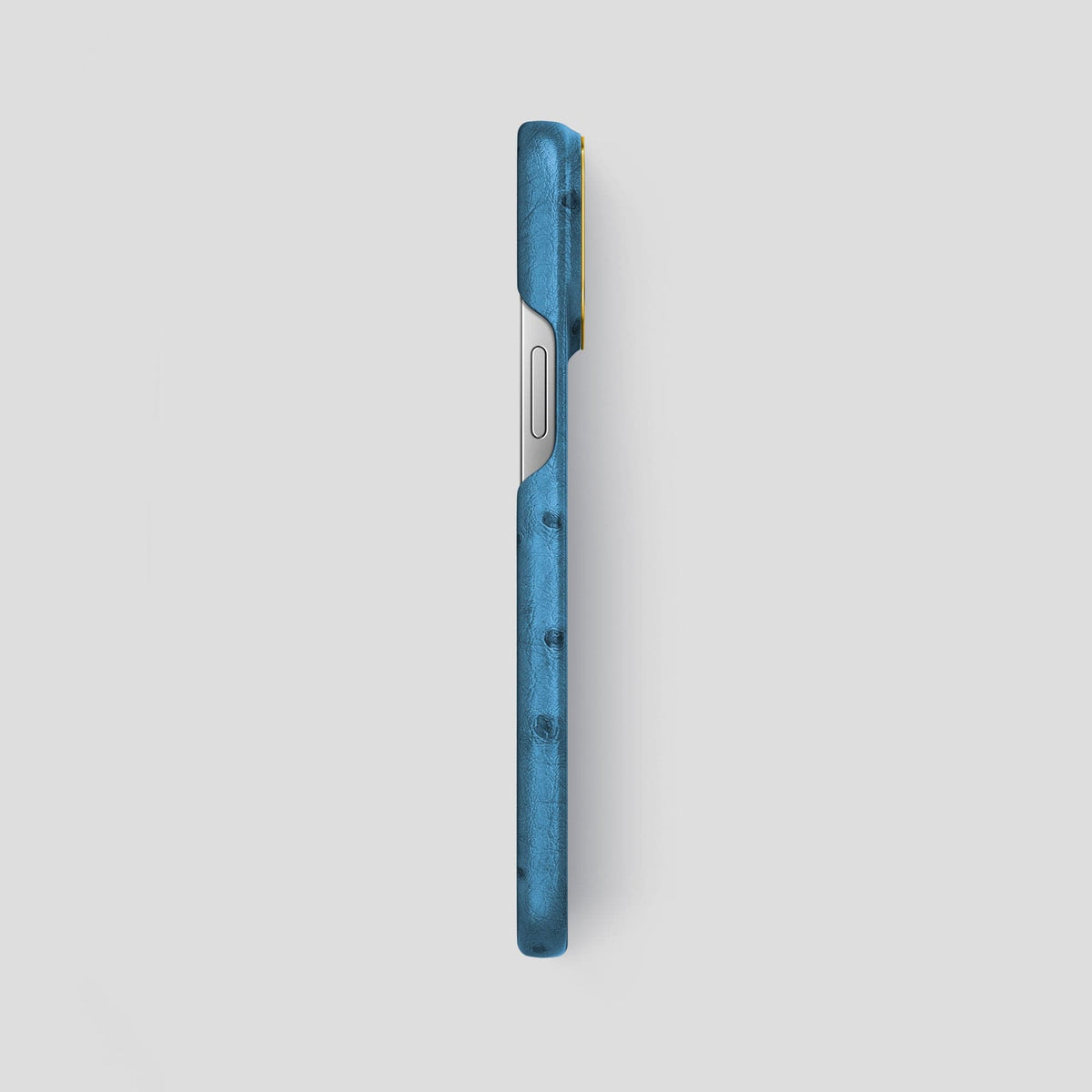 Blue-Jeans iPhone 13 Pro Max Classic Case Ostrich with Gold Metal -3 | Blue-Jeans-Gold