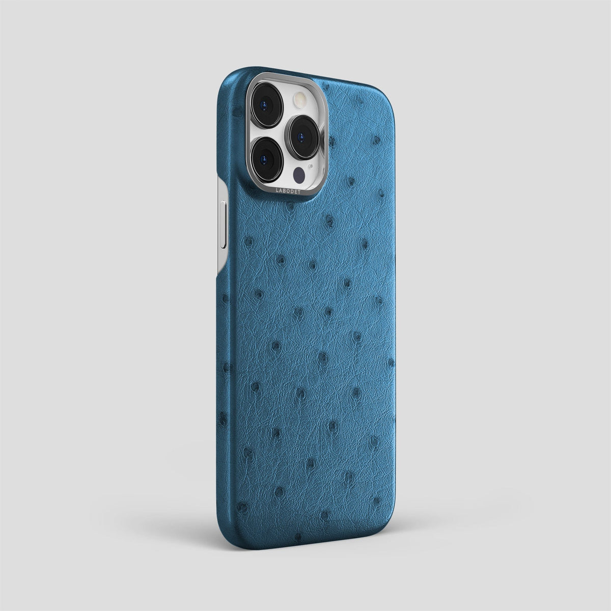 Blue-Jeans iPhone 13 Pro Max Classic Case Ostrich with Steel Metal -2 | Blue-Jeans-Steel