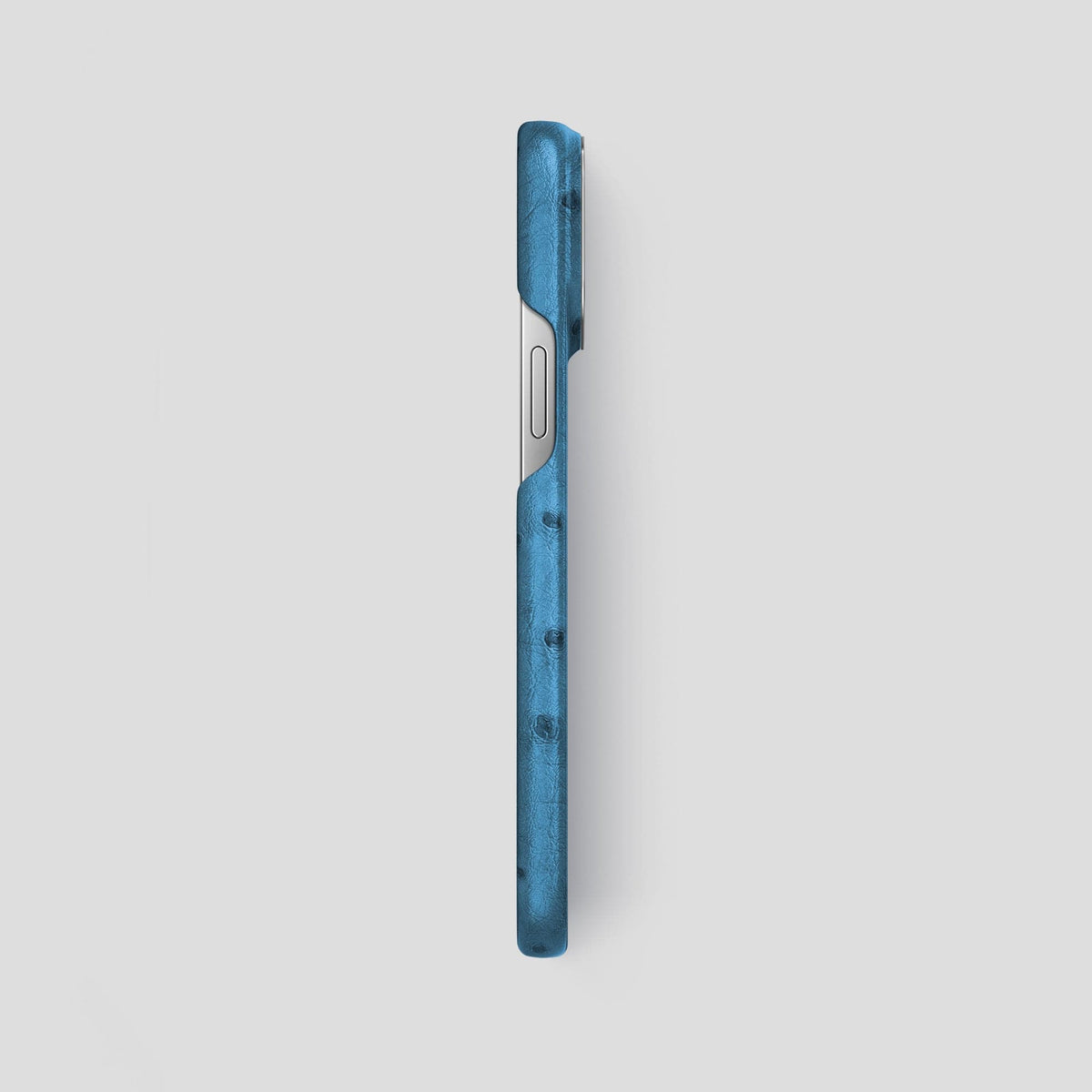 Blue-Jeans iPhone 14 Pro Max Classic Case Ostrich with Steel Metal -3 | Blue-Jeans-Steel