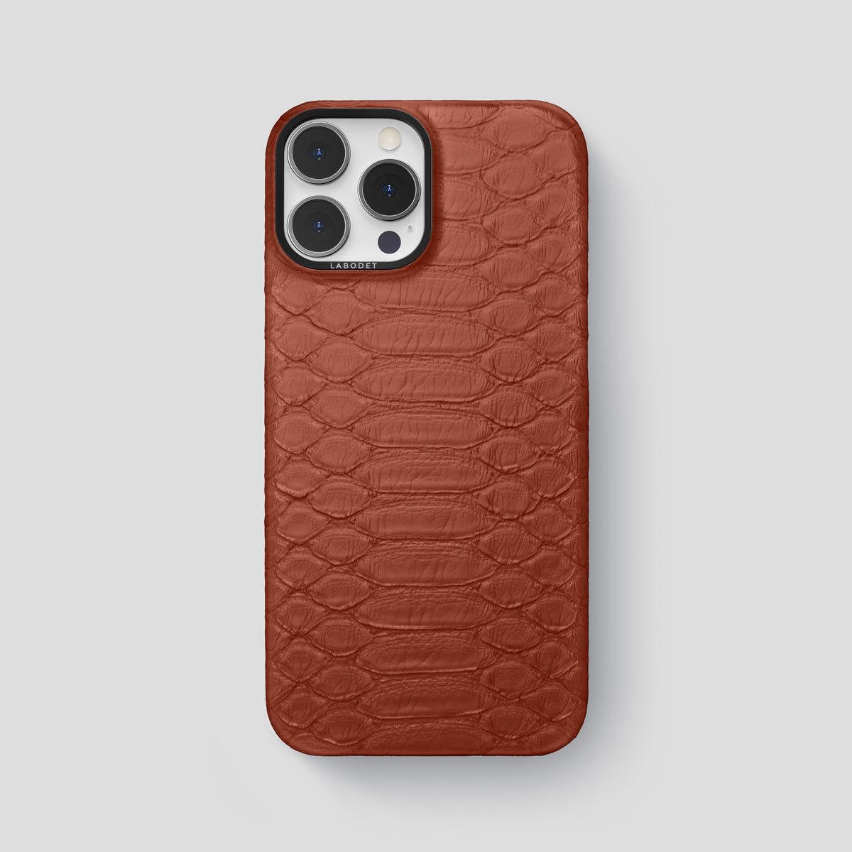 Medium-Brown iPhone 14 Pro Max Classic Case Python with Black Metal -1 | Medium-Brown-Black