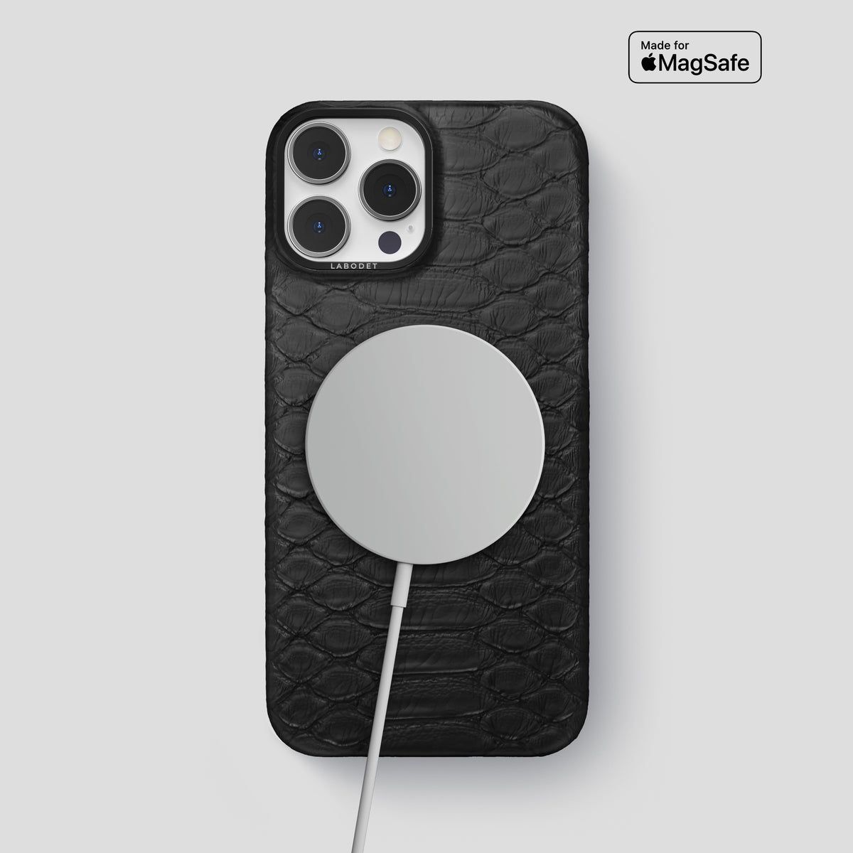 Black iPhone 14 Pro Max Classic Case Python with Black Metal -5 | Black-Black