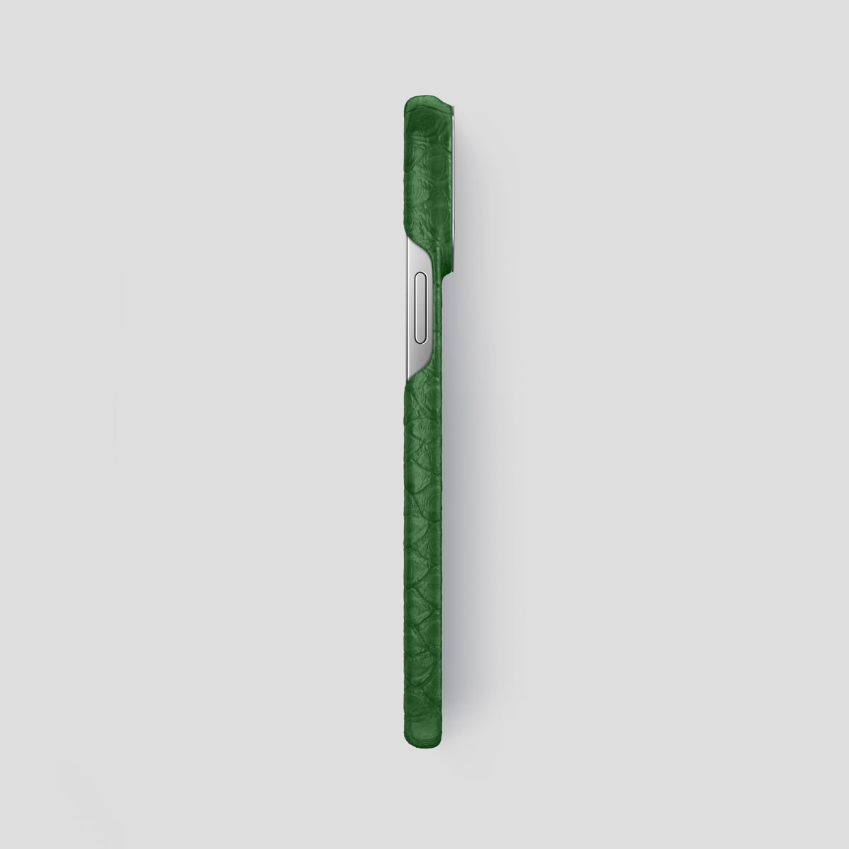 Green iPhone 14 Pro Max Classic Case Python with Steel Metal -3 | Green-Steel