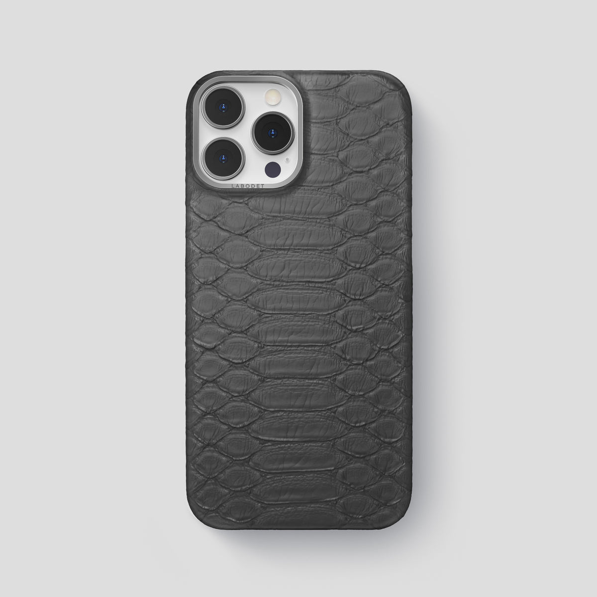 Grey iPhone 14 Pro Max Classic Case Python with Steel Metal -1 | Grey-Steel