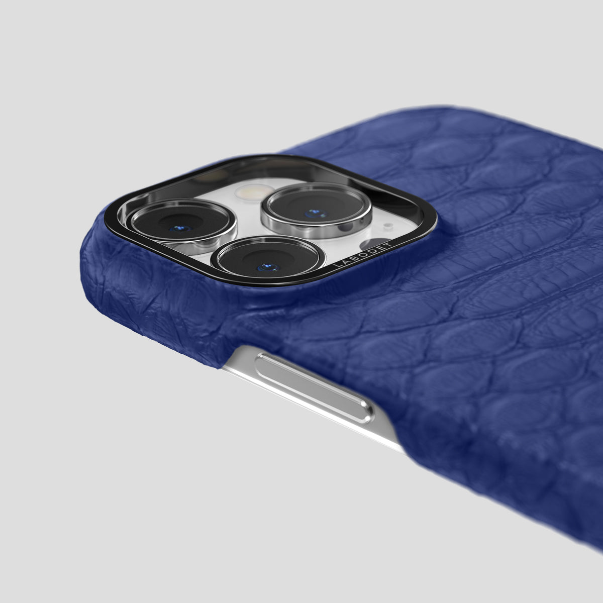 Royal Blue iPhone 14 Pro Max Classic Case Python with Black Metal -6 | Royal-Blue-Black