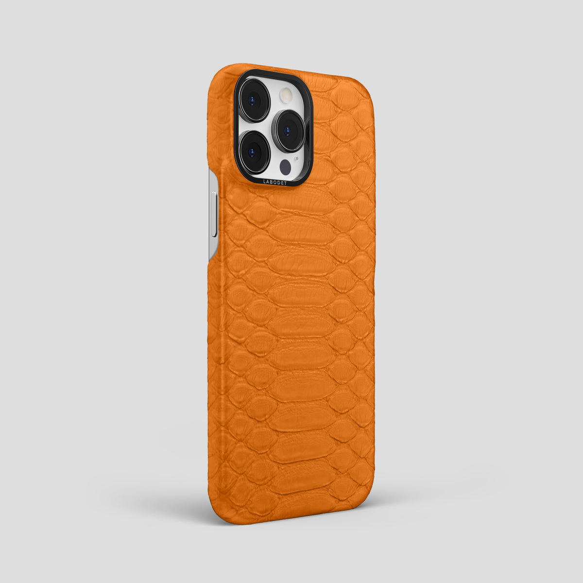Orange iPhone 14 Pro Max Classic Case Python with Black Metal -2 | Orange-Black