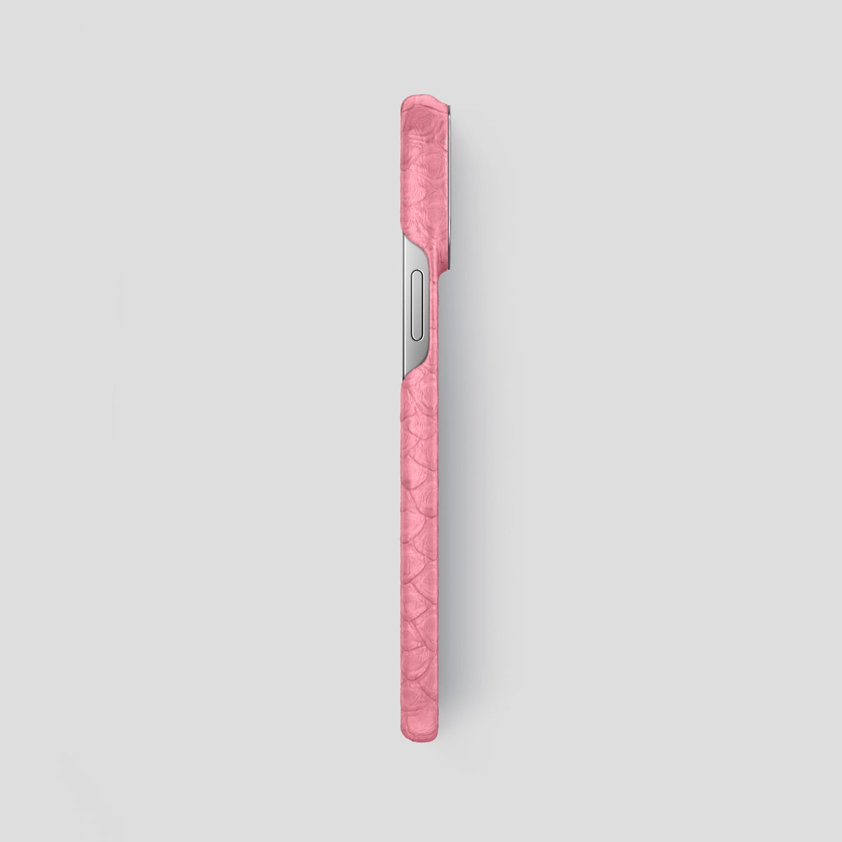 Pink iPhone 14 Pro Max Classic Case Python with Steel Metal -3 | Pink-Steel