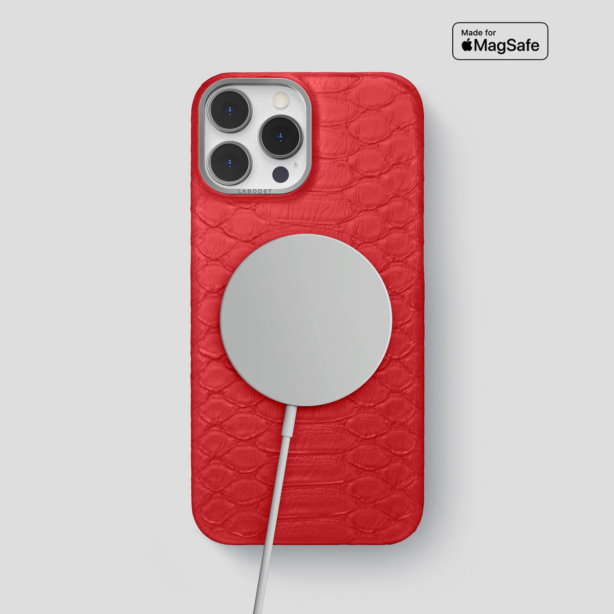 Red iPhone 14 Pro Max Classic Case Python with Steel Metal -5 | Red-Steel