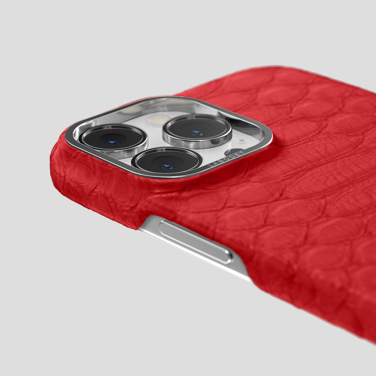 Red iPhone 14 Pro Max Classic Case Python with Steel Metal -6 | Red-Steel