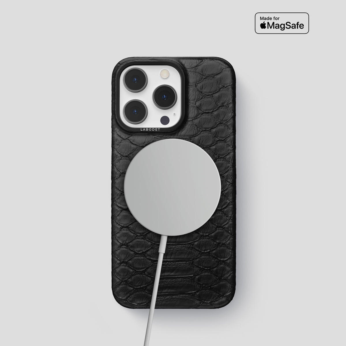 Black iPhone 14 Pro Classic Case Python with Black Metal -5 | Black-Black