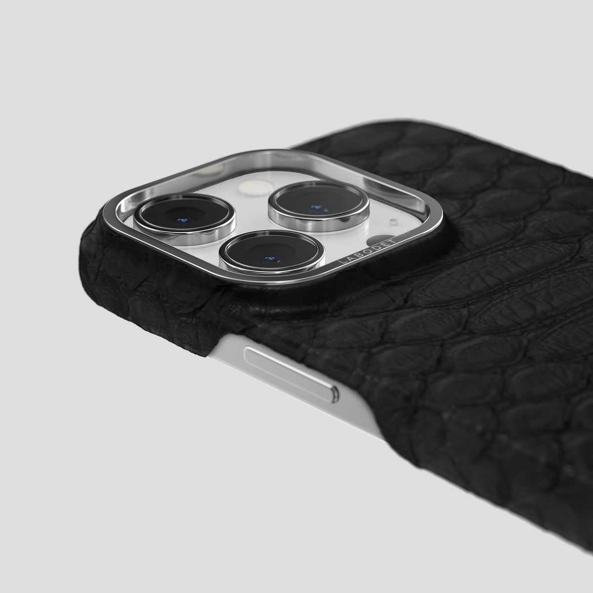 Black iPhone 14 Pro Classic Case Python with Steel Metal -6 | Black-Steel