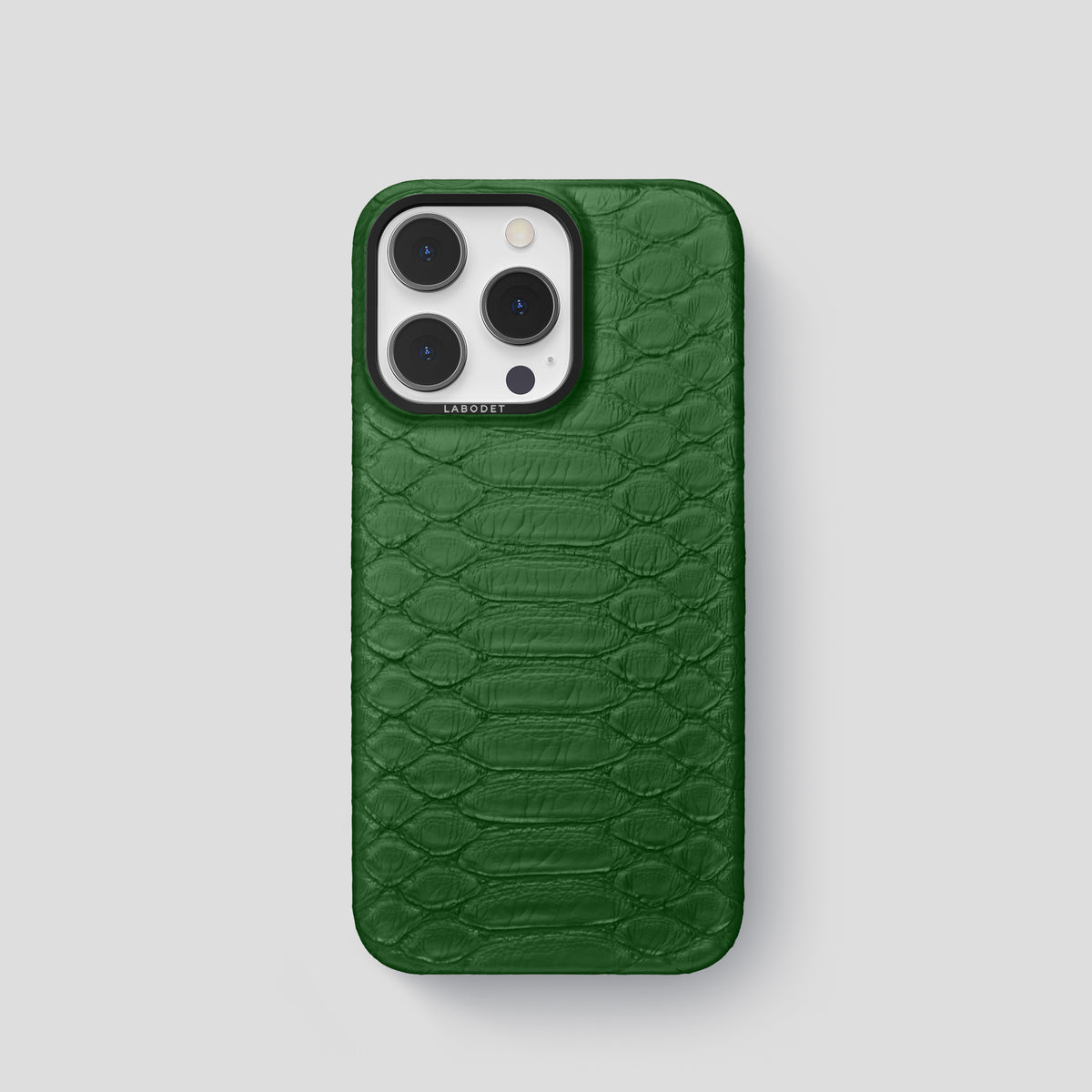 Green iPhone 14 Pro Classic Case Python with Black Metal -1 | Green-Black