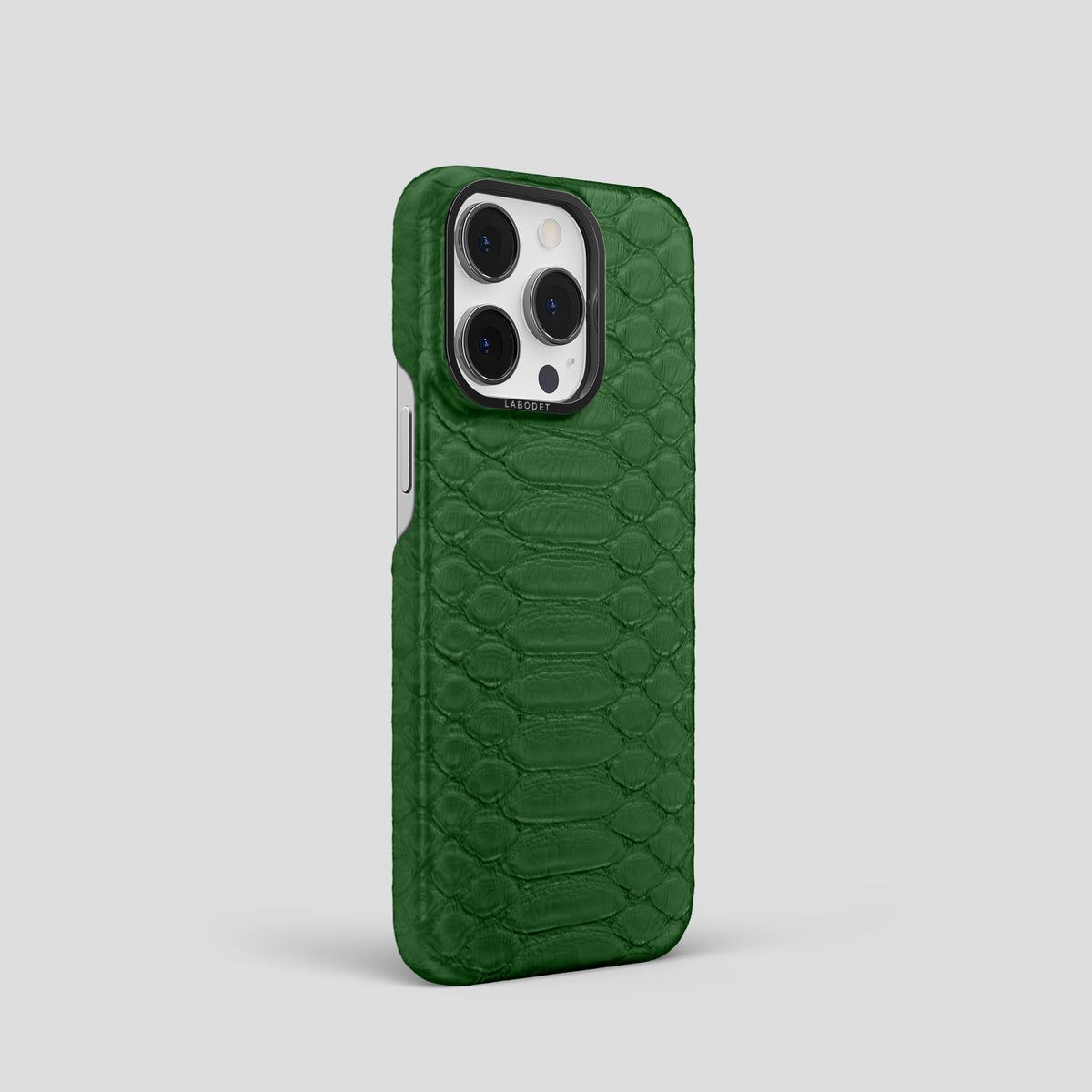 Green iPhone 14 Pro Classic Case Python with Black Metal -2 | Green-Black
