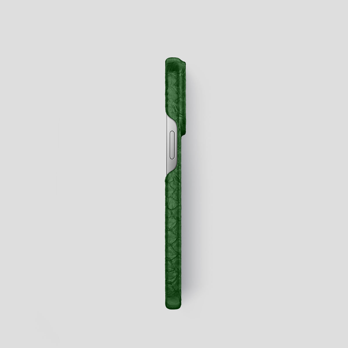 Green iPhone 14 Pro Classic Case Python with Steel Metal -3 | Green-Steel