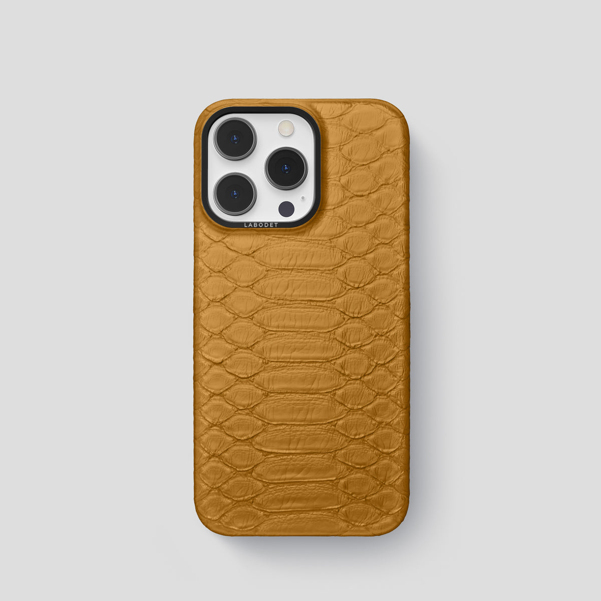 Honey iPhone 14 Pro Classic Case Python with Black Metal -1 | Honey-Black