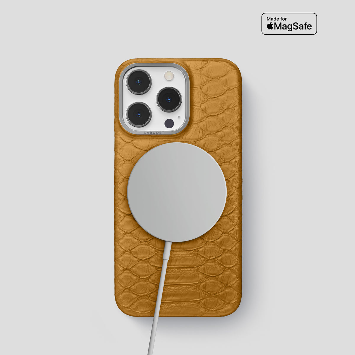 Honey iPhone 14 Pro Classic Case Python with Steel Metal -5 | Honey-Steel