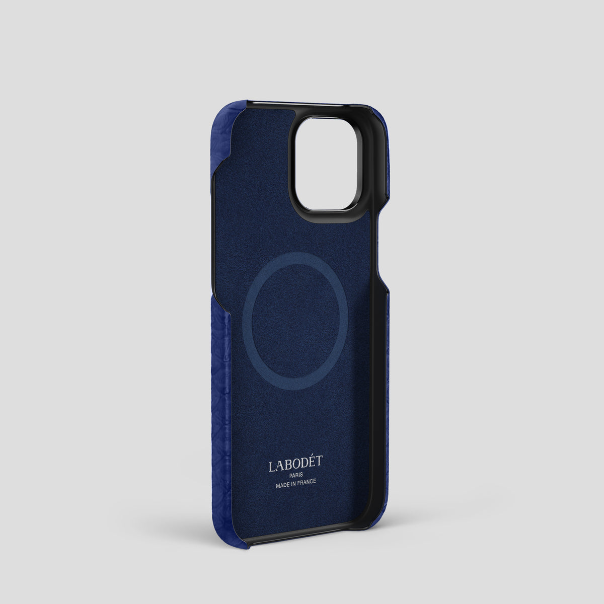 Royal Blue iPhone 14 Pro Classic Case Python with Black Metal -4 | Royal-Blue-Black