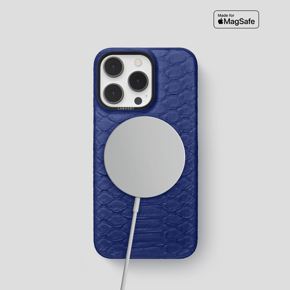 Royal Blue iPhone 14 Pro Classic Case Python with Black Metal -5 | Royal-Blue-Black