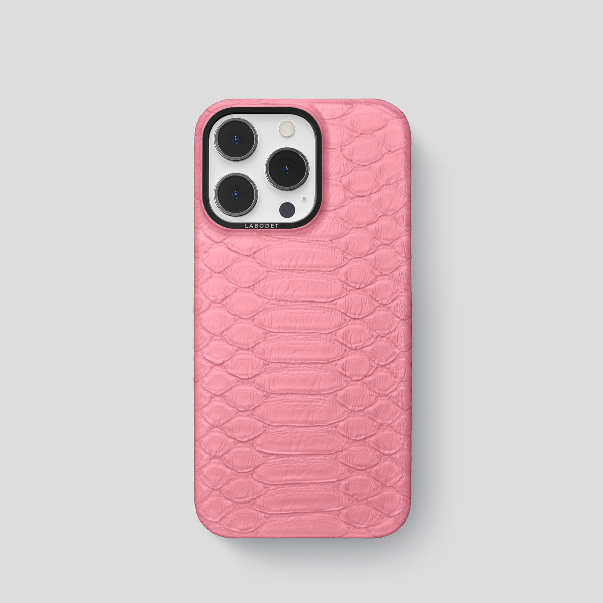 Pink iPhone 14 Pro Classic Case Python with Black Metal -1 | Pink-Black