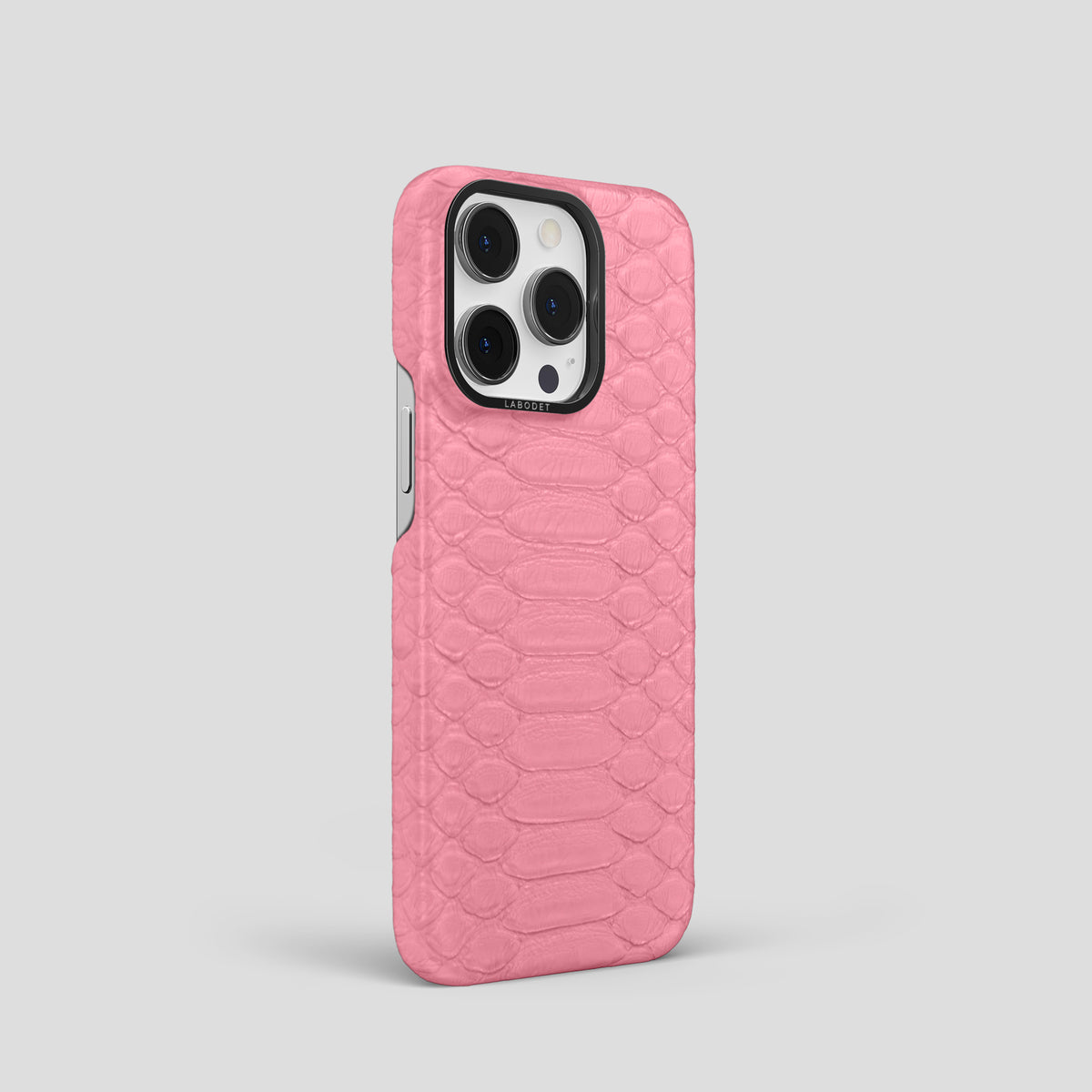 Pink iPhone 14 Pro Classic Case Python with Black Metal -2 | Pink-Black