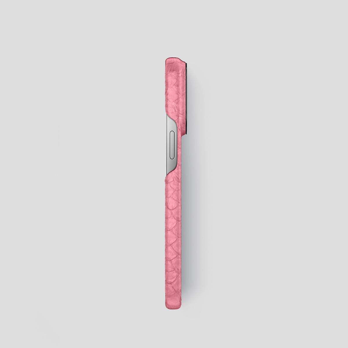 Pink iPhone 14 Pro Classic Case Python with Black Metal -3 | Pink-Black