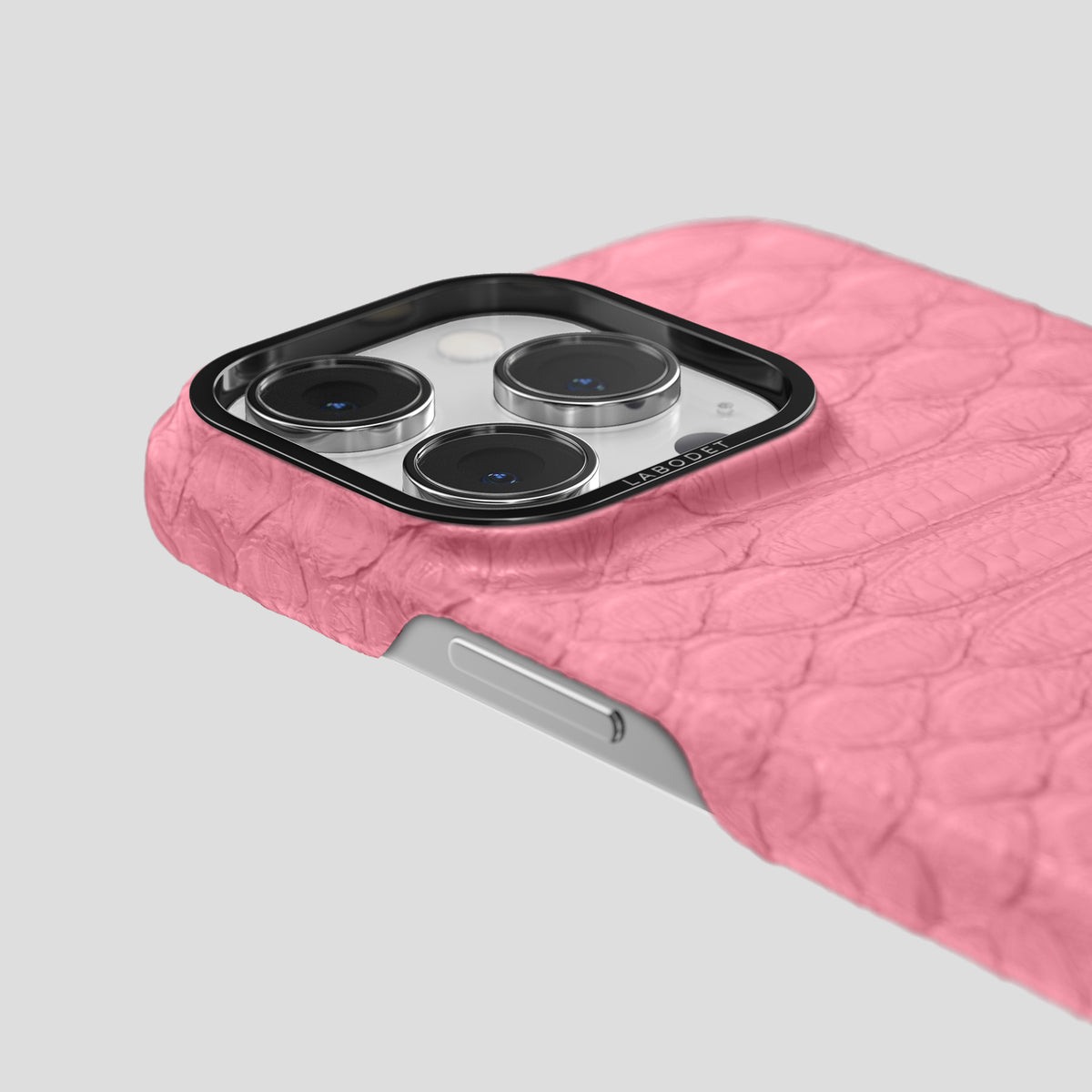 Pink iPhone 14 Pro Classic Case Python with Black Metal -6 | Pink-Black