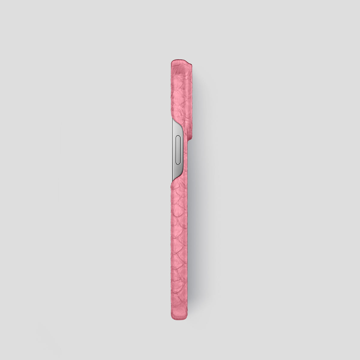 Pink iPhone 14 Pro Classic Case Python with Steel Metal -3 | Pink-Steel