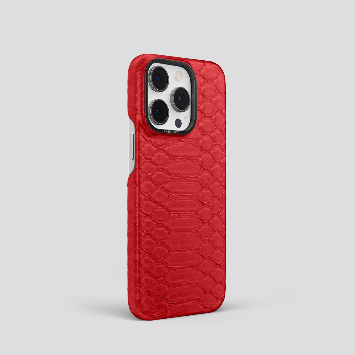 Red iPhone 14 Pro Classic Case Python with Black Metal -2 | Red-Black