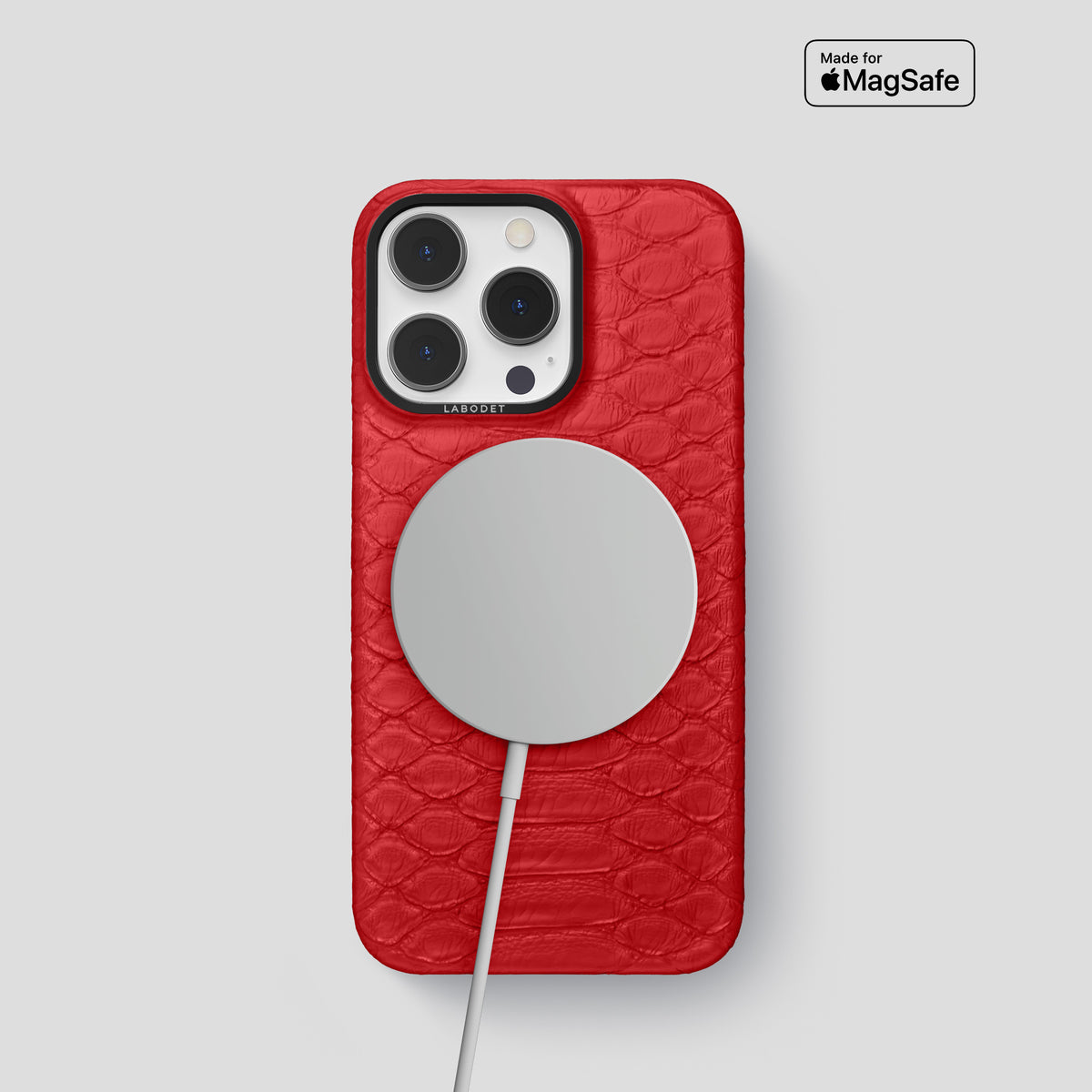 Red iPhone 14 Pro Classic Case Python with Black Metal -5 | Red-Black