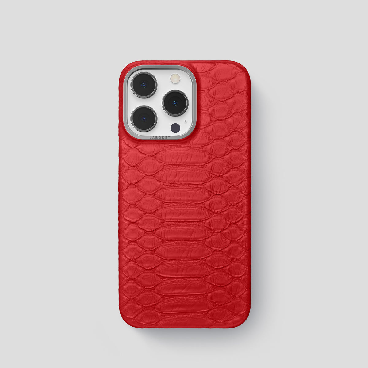 Red iPhone 14 Pro Classic Case Python with Steel Metal -1 | Red-Steel